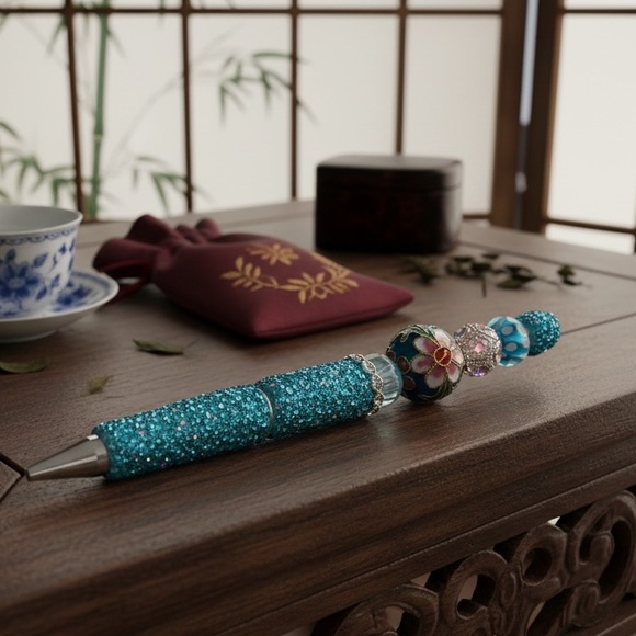 MADE BY ME 🖊️ Handmade Glass and/or Cloisonne' beaded PENS - Picture 9 of 12